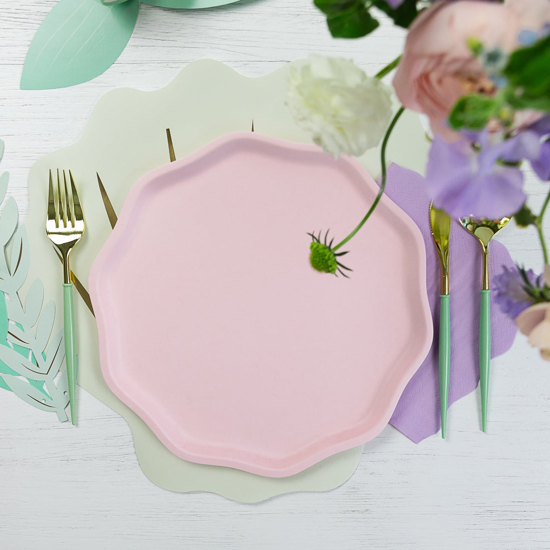 PETAL PINK COMPOSTABLE DINNER PLATES Bonjour Fete Bonjour Fete - Party Supplies