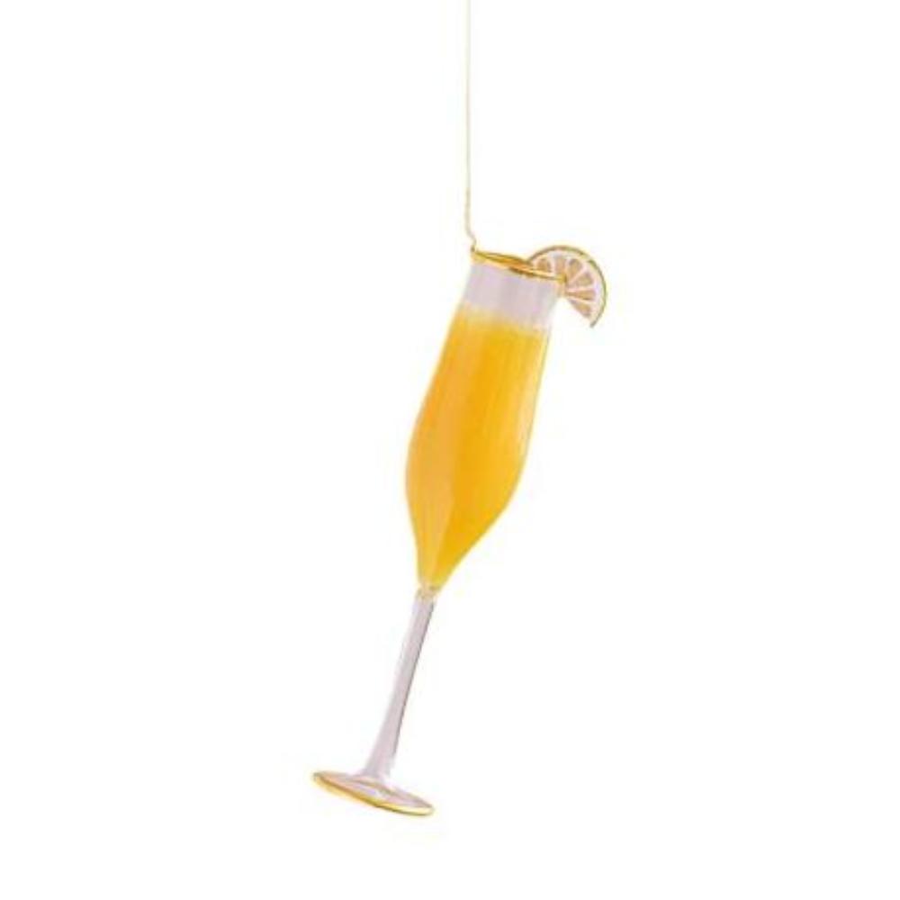 MIMOSA COCKTAIL GLASS ORNAMENT BY GLITTERVILLE One Hundred 80 Degrees Christmas Ornament Bonjour Fete - Party Supplies