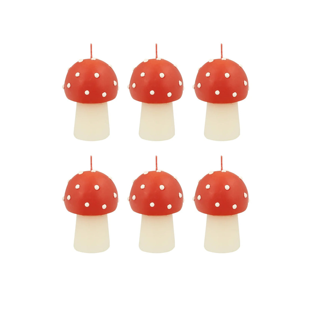 MINI MUSHROOM CANDLES Meri Meri Bonjour Fete - Party Supplies