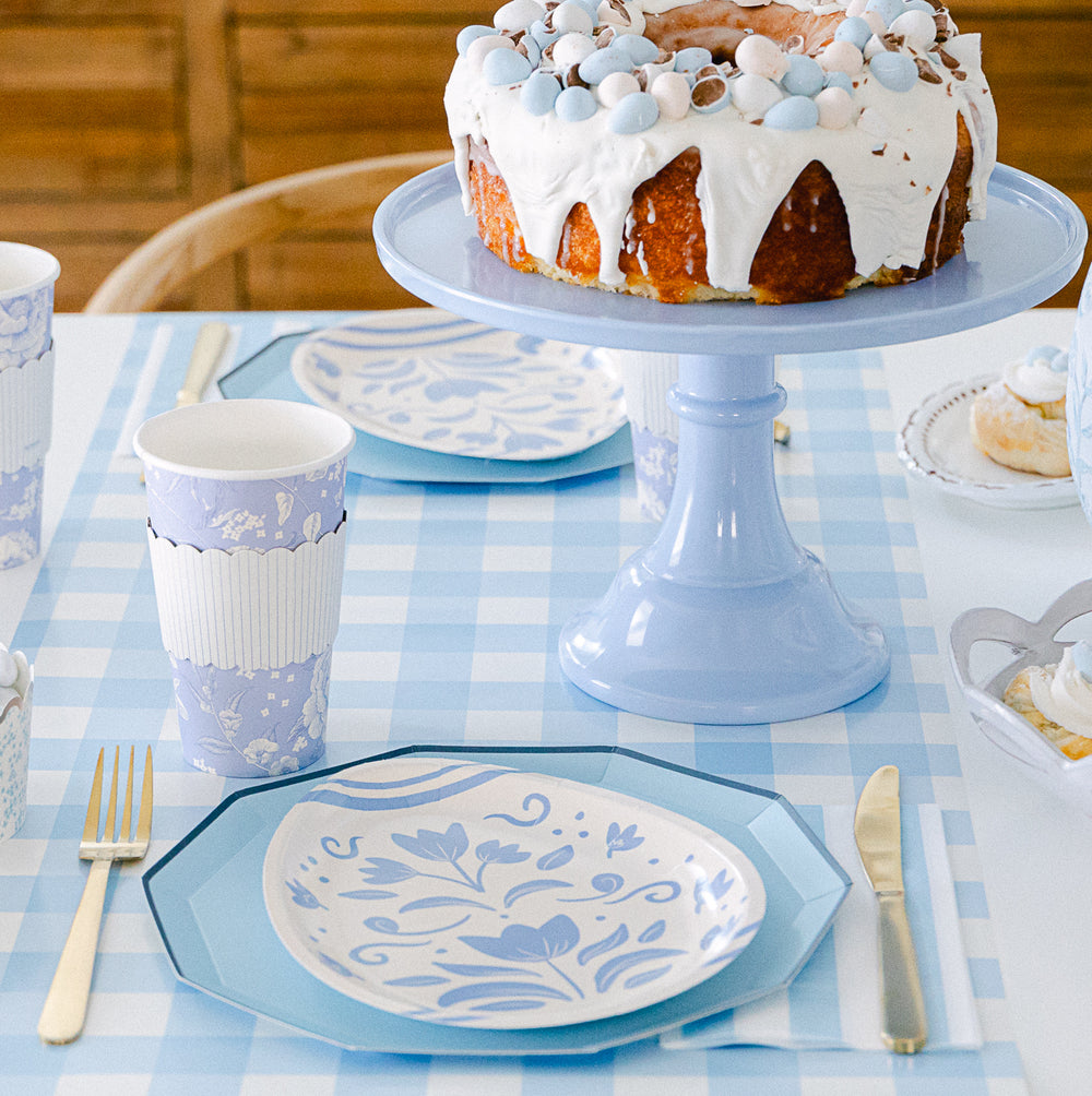 WEDGEWOOD BLUE MELAMINE CAKE STAND Joyeux Company Cake Stands Bonjour Fete - Party Supplies