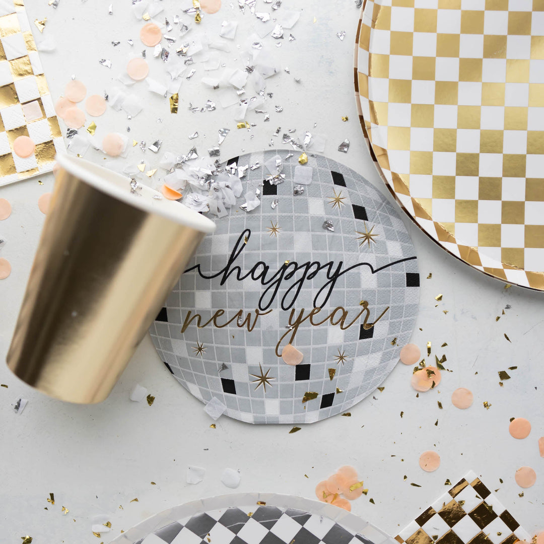 HAPPY NEW YEAR DISCO BALL NAPKINS Unique New Year's Eve Bonjour Fete - Party Supplies