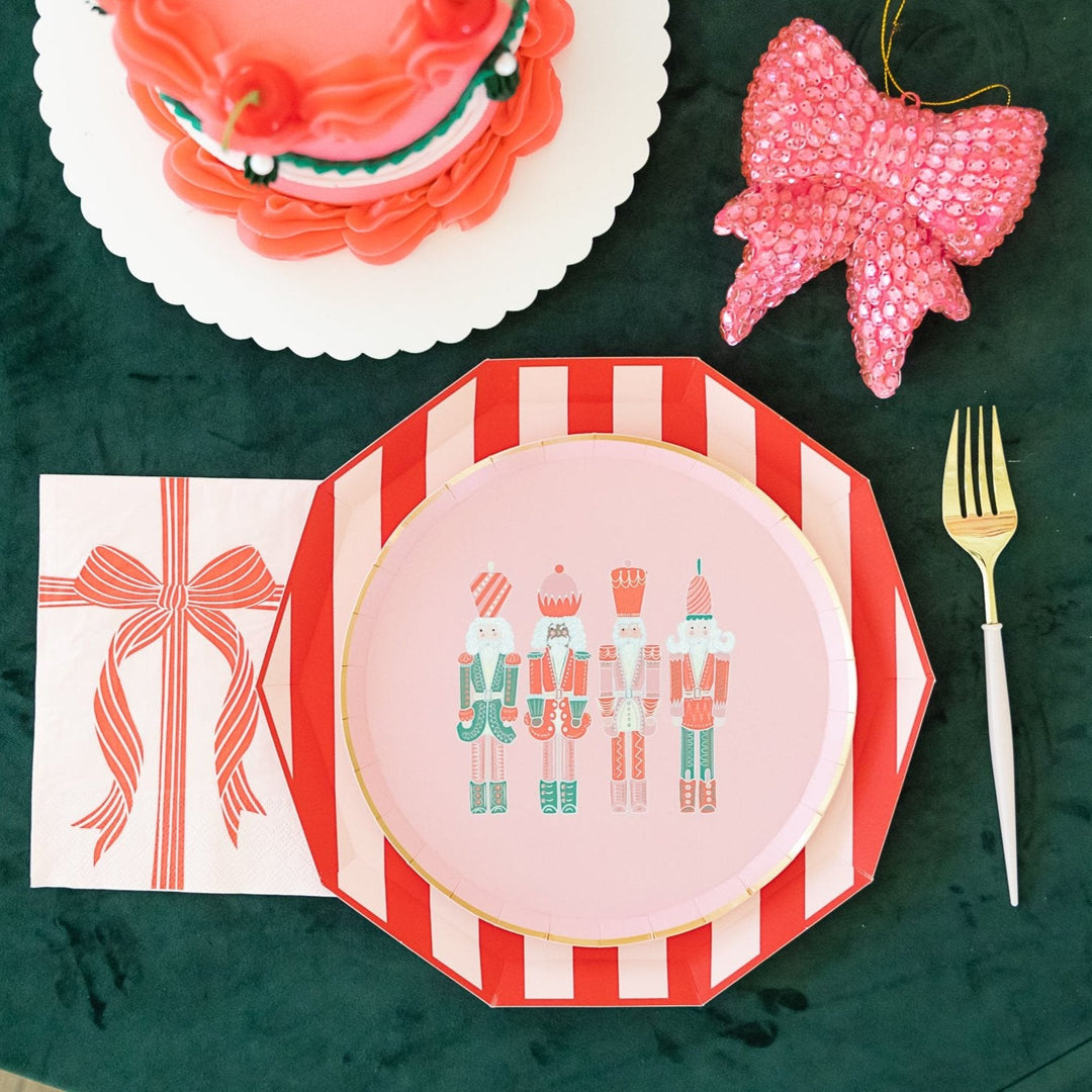 BONJOUR FÊTE X ONE & ONLY PAPER NUTCRACKER SMALL PLATES Bonjour Fete Plates BONJOUR FÊTE X ONE & ONLY PAPER NUTCRACKER SMALL PLATES Bonjour Fete - Party Supplies