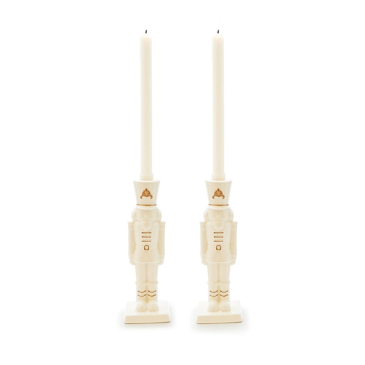 NUTCRACKER TAPER CANDLE HOLDERS Two's Company Christmas Holiday Kitchen & Entertaining Bonjour Fete - Party Supplies