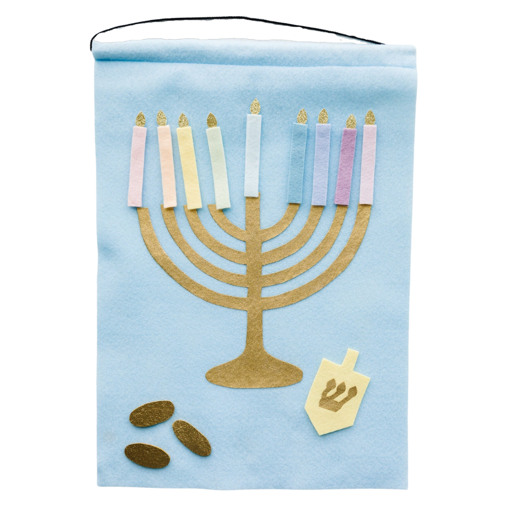 PASTEL FELT MENORAH Ilyssa Minkus Hanukkah Bonjour Fete - Party Supplies