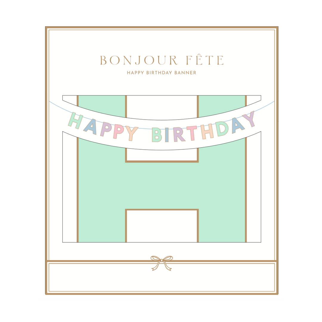 PASTEL HAPPY BIRTHDAY SIGNATURE BANNER Bonjour Fete Garlands & Banners Bonjour Fete - Party Supplies