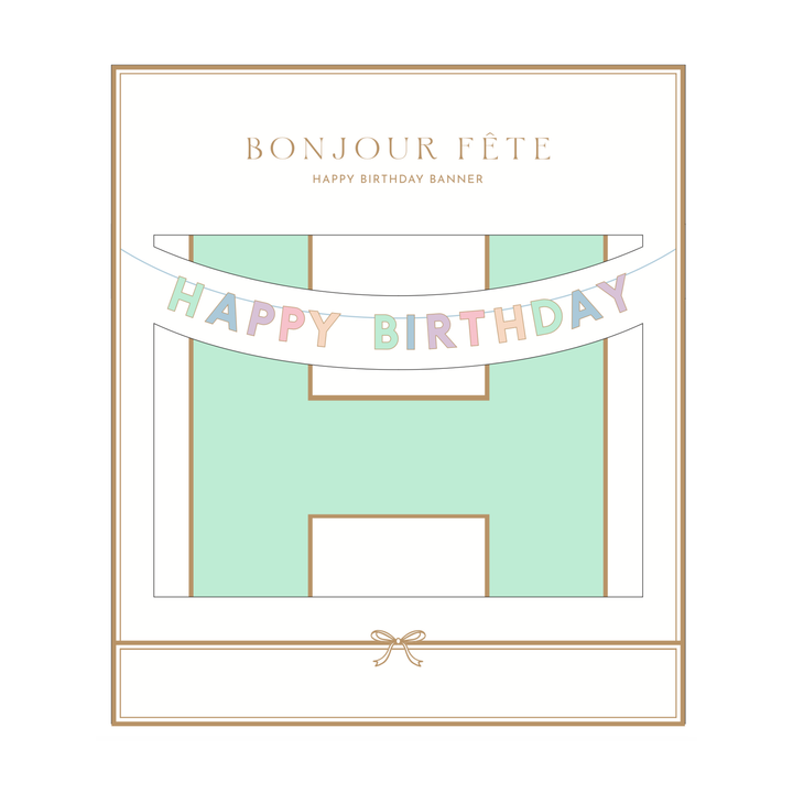 PASTEL HAPPY BIRTHDAY SIGNATURE BANNER Bonjour Fete Garlands & Banners Bonjour Fete - Party Supplies