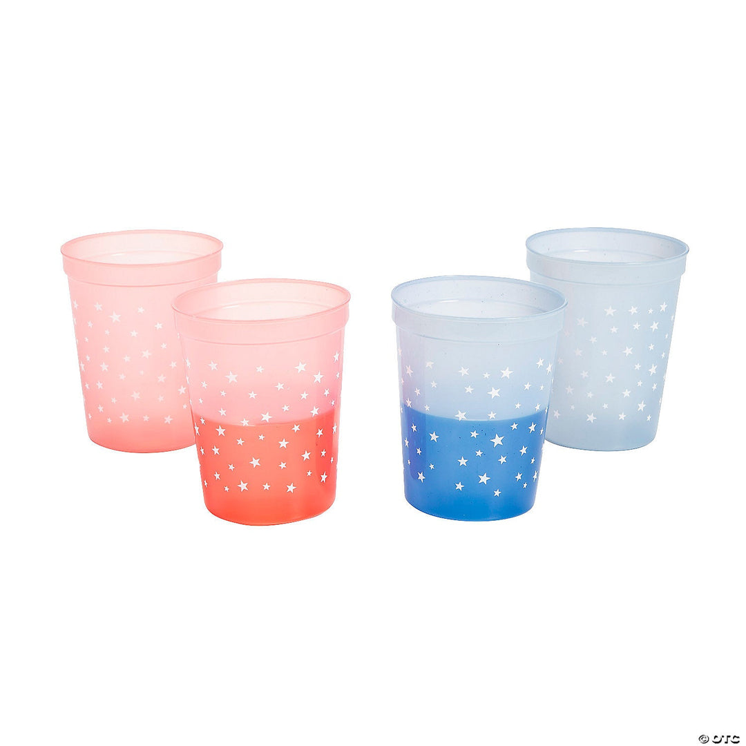 PATRIOTIC COLOR CHANGING TUMBLER Fun Express 4th of July Bonjour Fete - Party Supplies