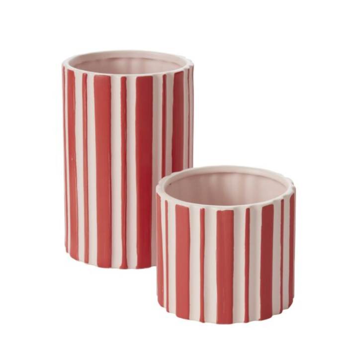 PEPPERMINT STRIPE VASE Accent Decor Christmas Holiday Kitchen & Entertaining Bonjour Fete - Party Supplies