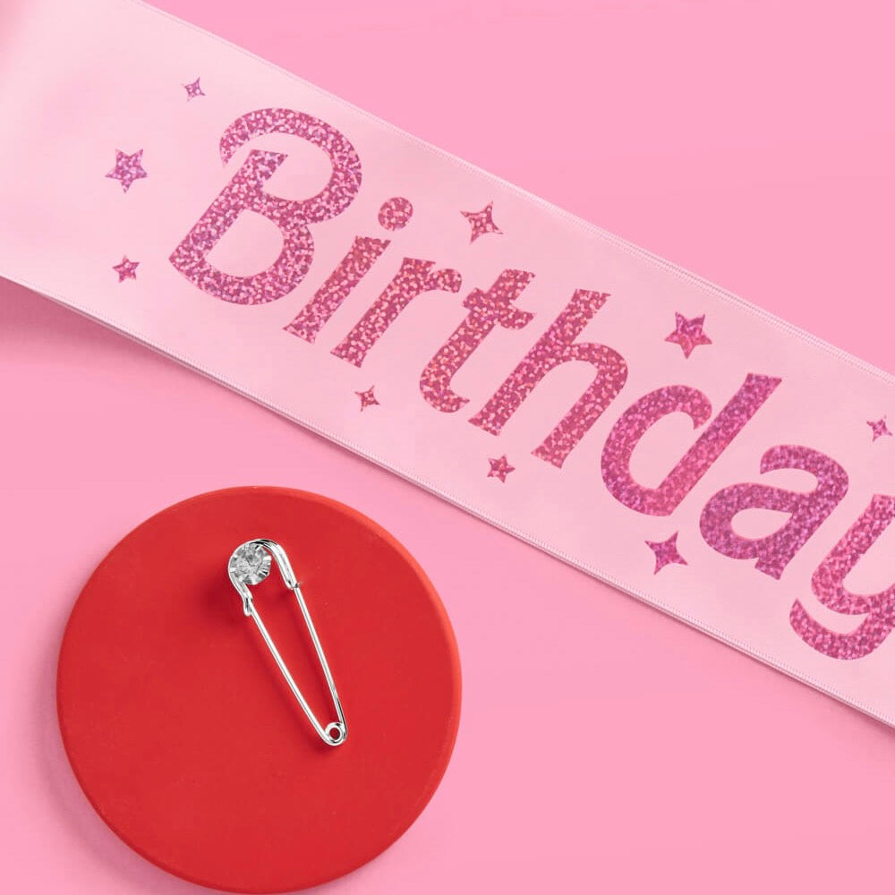 Pink Birthday Girl Sash Bonjour Fête