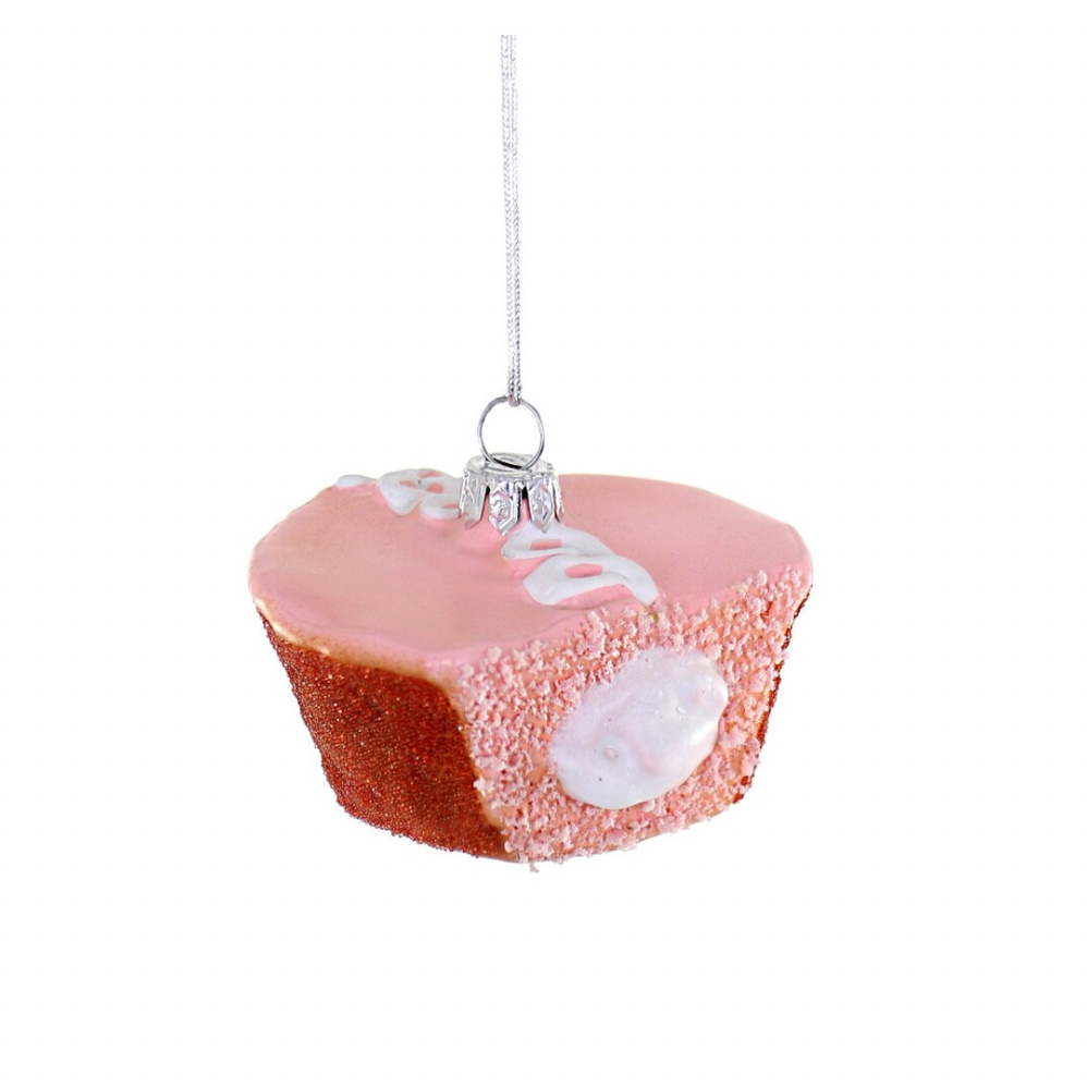 PINK CUPCAKE GLASS ORNAMENT BY CODY FOSTER Cody Foster Co. Christmas Ornament Bonjour Fete - Party Supplies