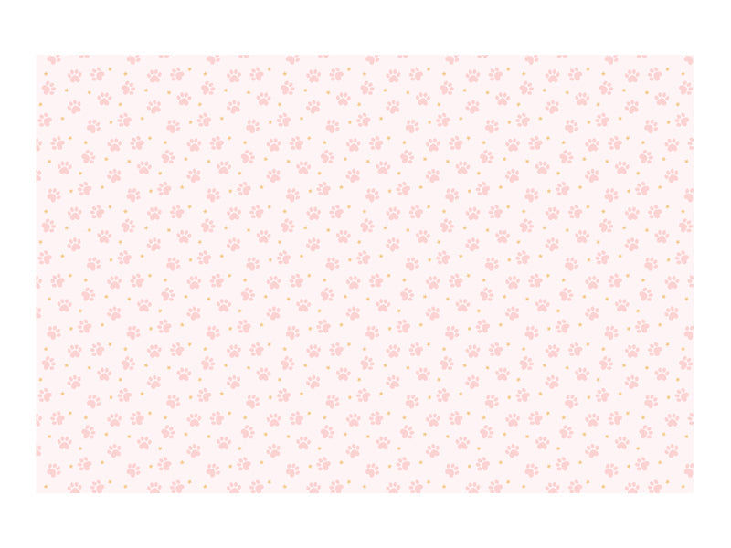 PINK PAWS PAPER TABLECLOTH Party Deco Table Covers & Placemats Bonjour Fete - Party Supplies