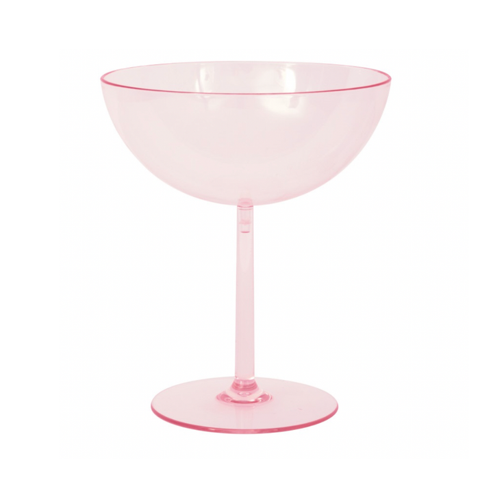 PINK PLASTIC COUPE GLASSES Unique Drinkware & Bar Bonjour Fete - Party Supplies