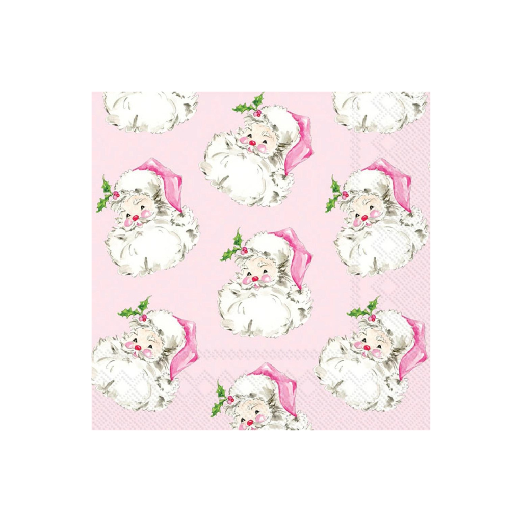 Pink Santa Napkins Bonjour Fete Party Supplies Christmas Holiday Party Supplies