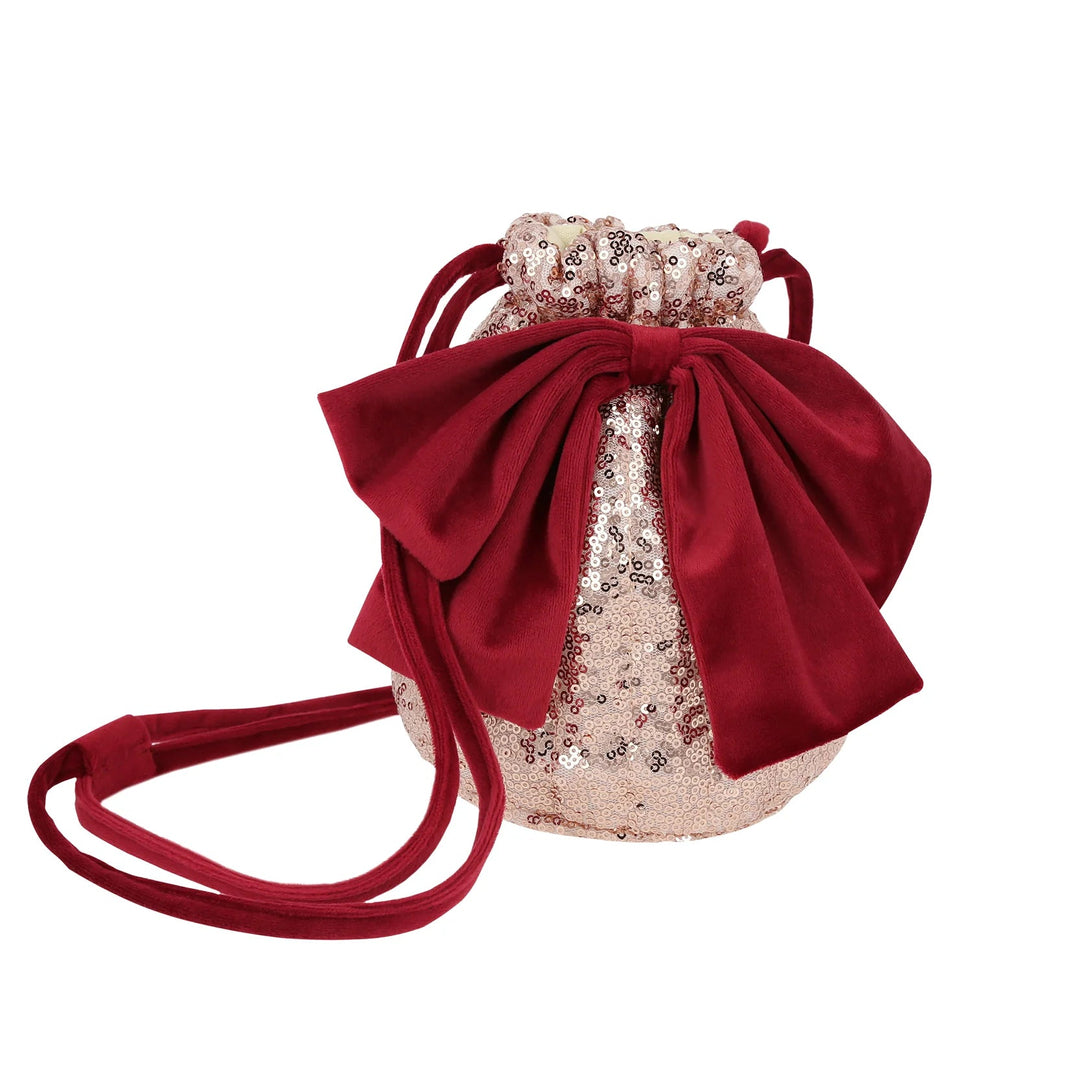 PINK SEQUIN BOW BAG Meri Meri Bonjour Fete - Party Supplies