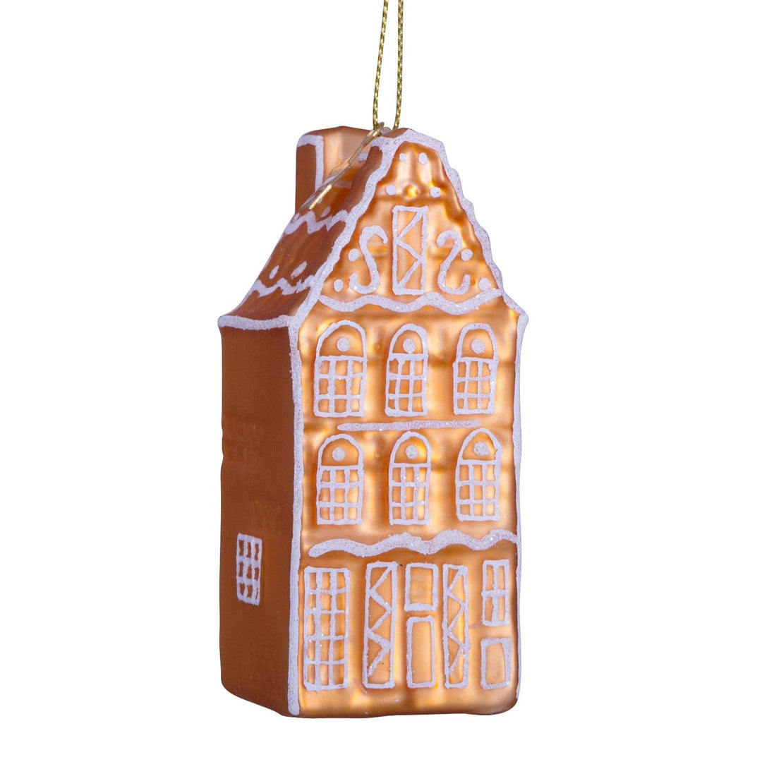 GINGERBREAD HOUSE GLASS ORNAMENT