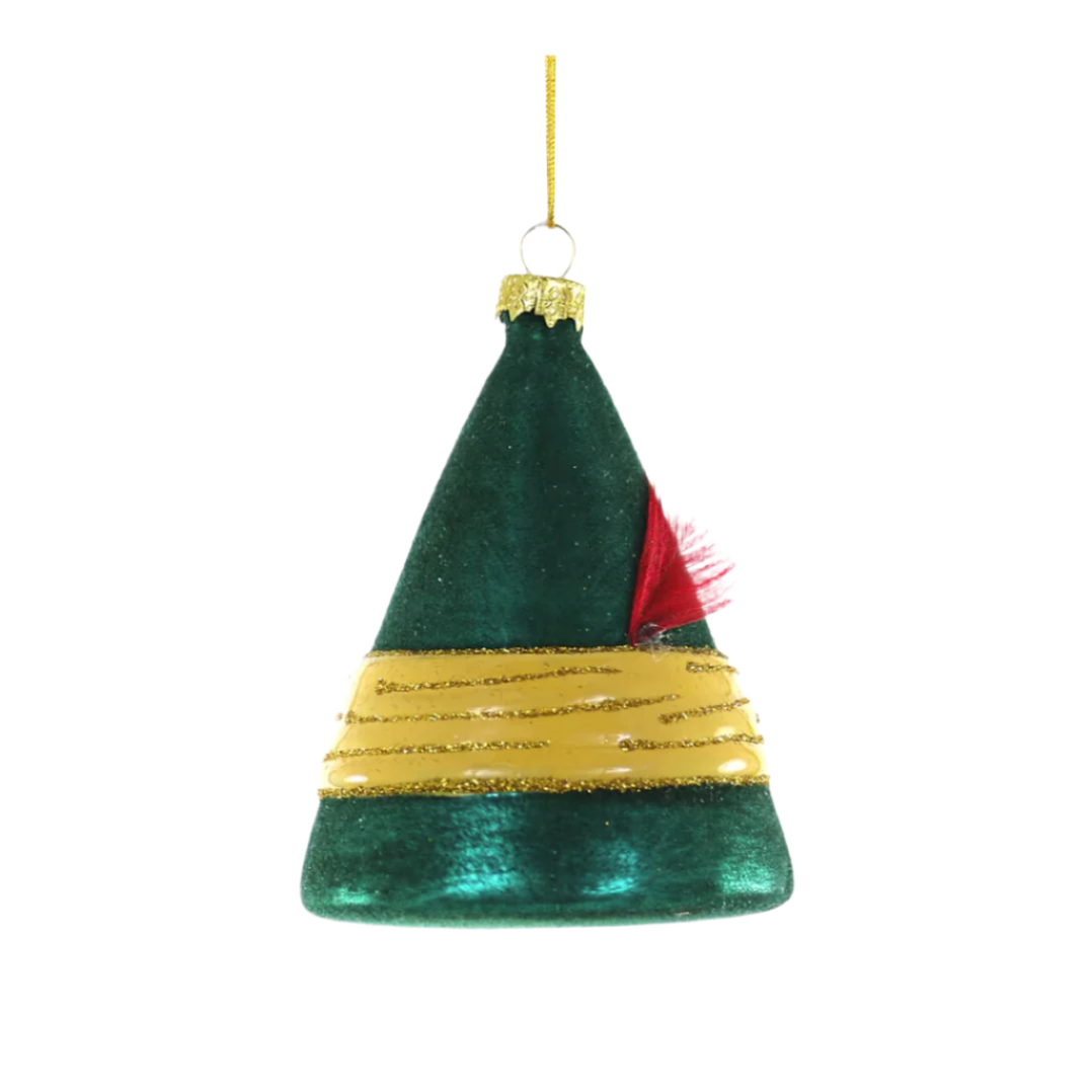 BUDDY'S HAT GLASS ORNAMENT BY CODY FOSTER