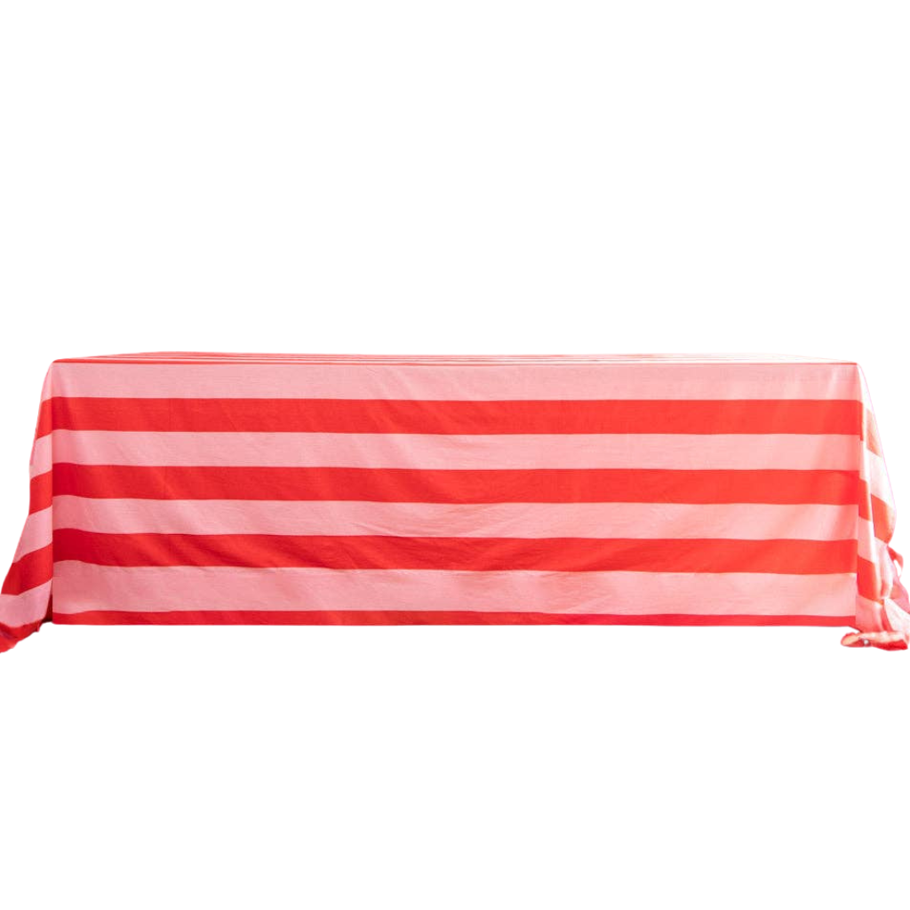 Red & Pink Striped Cotton Tablecloth Bonjour Fete Party Supplies Valentine's Day Party Supplies