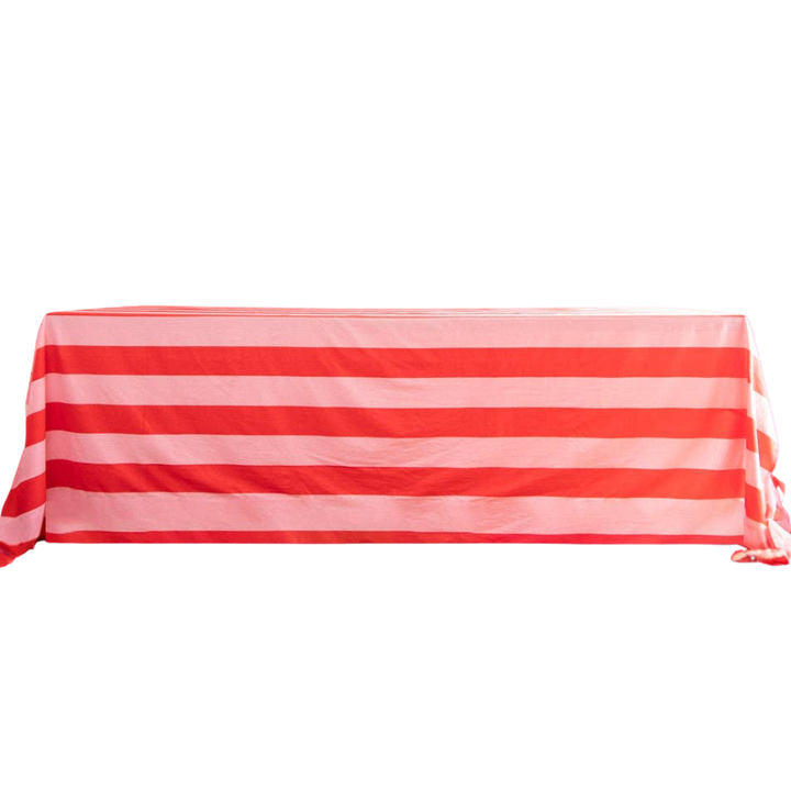 Red & Pink Striped Cotton Tablecloth Bonjour Fete Party Supplies Valentine's Day Party Supplies