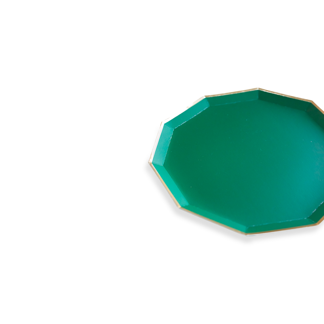 EMERALD GREEN SIGNATURE SMALL PLATES Bonjour Fete Plates EMERALD GREEN SIGNATURE SMALL PLATES Bonjour Fete - Party Supplies