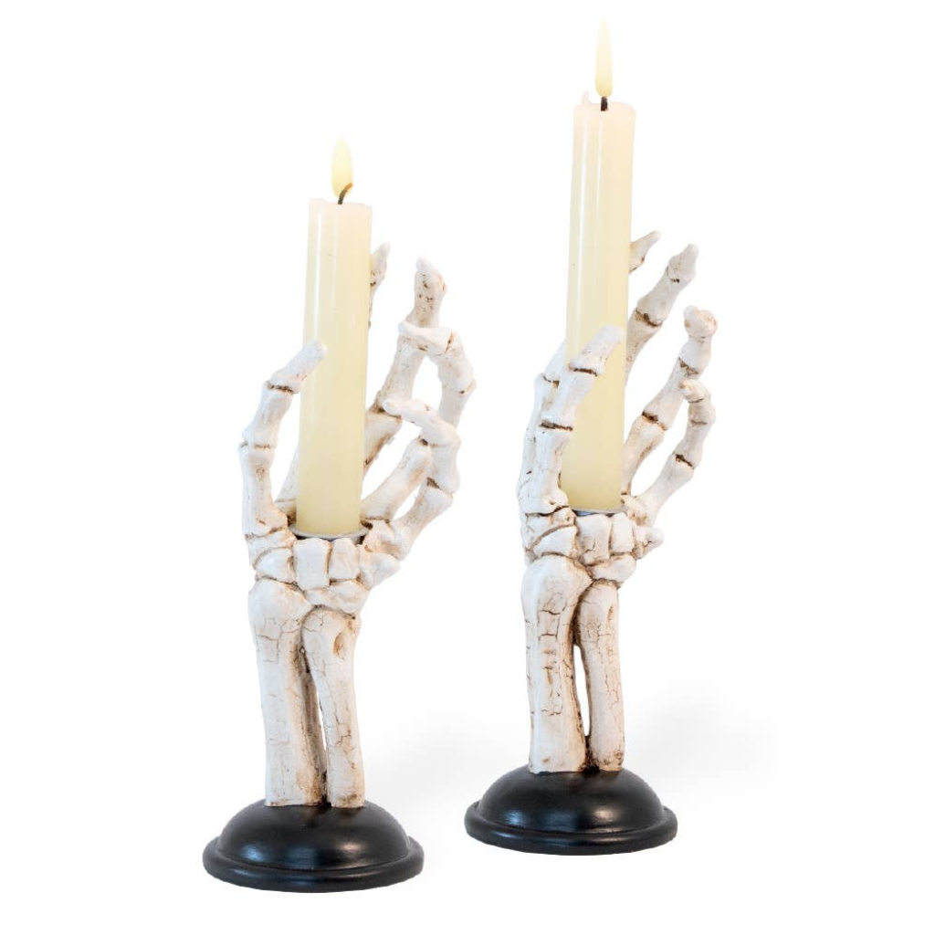 SKELETON HAND TAPER CANDLES Boston International Halloween Party Decorations Bonjour Fete - Party Supplies