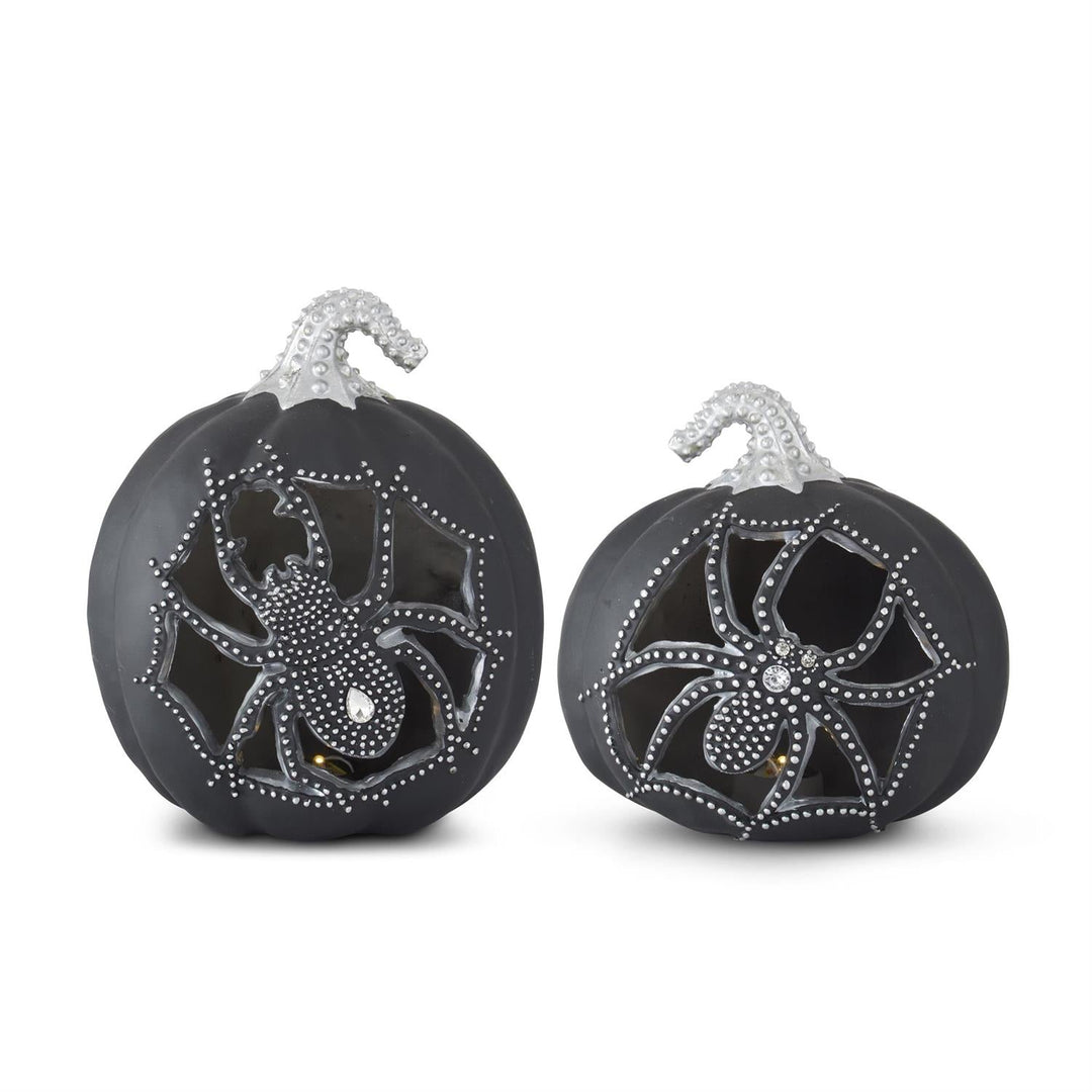 SPIDER LED PUMPKIN KK Interiors Halloween Home Decor Bonjour Fete - Party Supplies