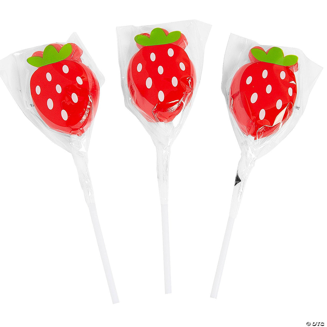 STRAWBERRY LOLLIPOP Fun Express Candy STRAWBERRY LOLLIPOP Bonjour Fete - Party Supplies