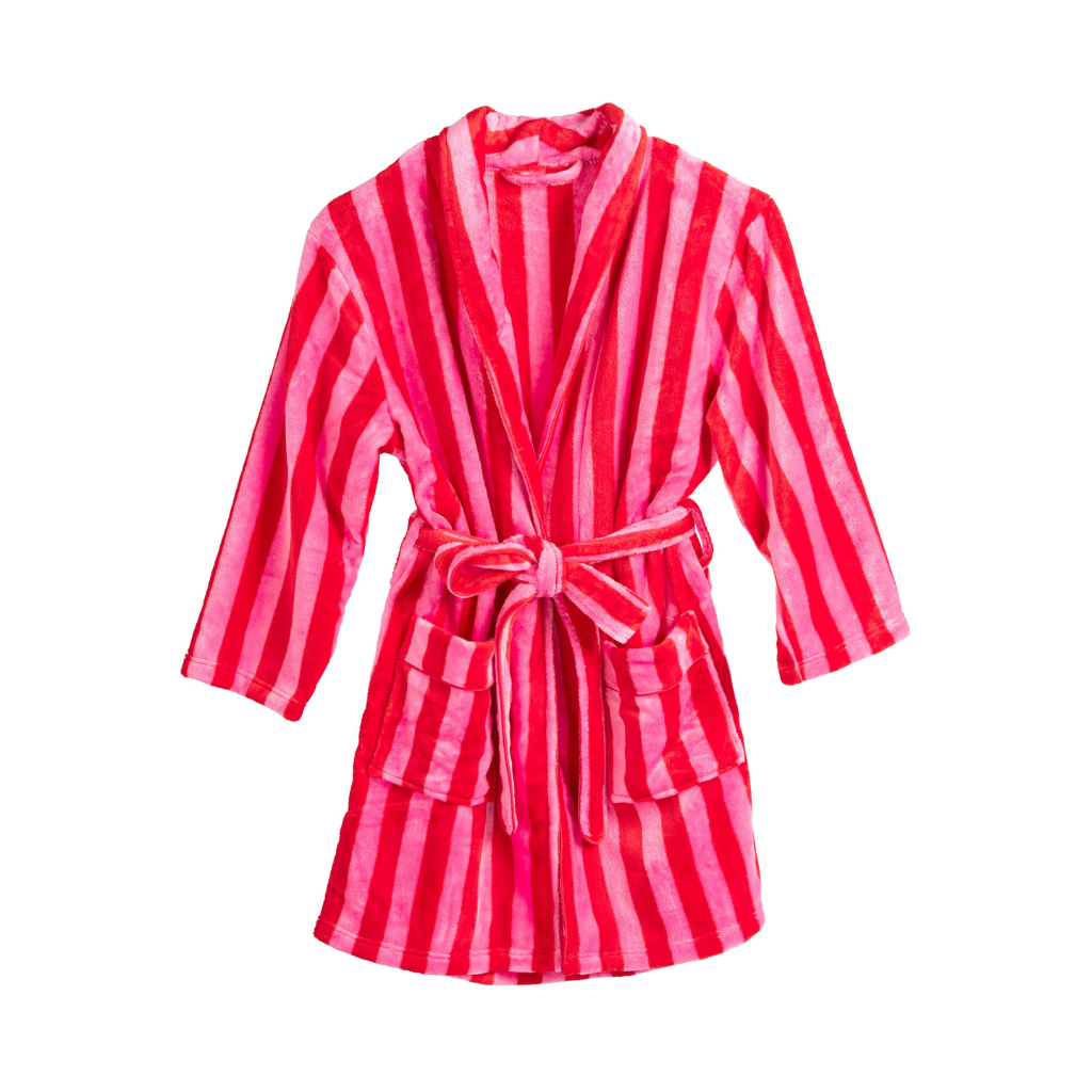 RED & PINK STRIPE ROBE Shiraleah Bath & Body RED & PINK STRIPE ROBE Bonjour Fete - Party Supplies