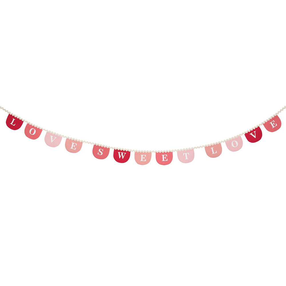 SWEET LOVE FABRIC GARLAND Meri Meri Garlands & Banners Bonjour Fete - Party Supplies