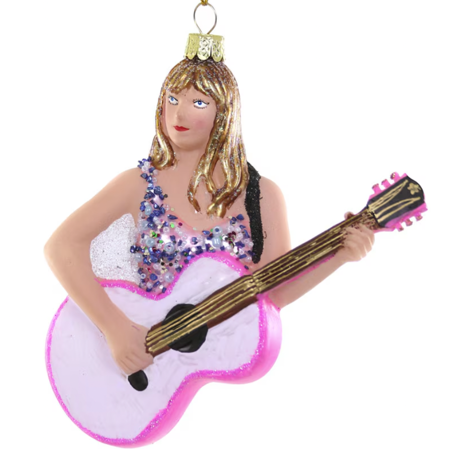 Taylor Swift With Guitar Glass Ornament By Cody Foster Bonjour Fete Party Supplies Christmas Ornaments