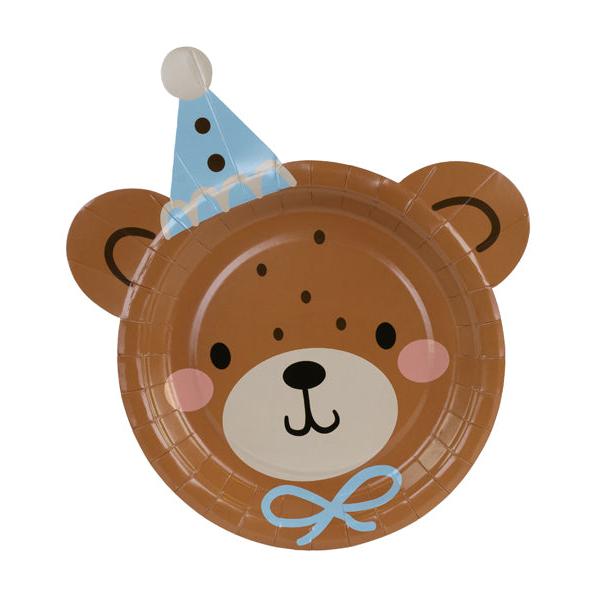 TEDDY BEAR PARTY PLATES Party Deco Plates Bonjour Fete - Party Supplies