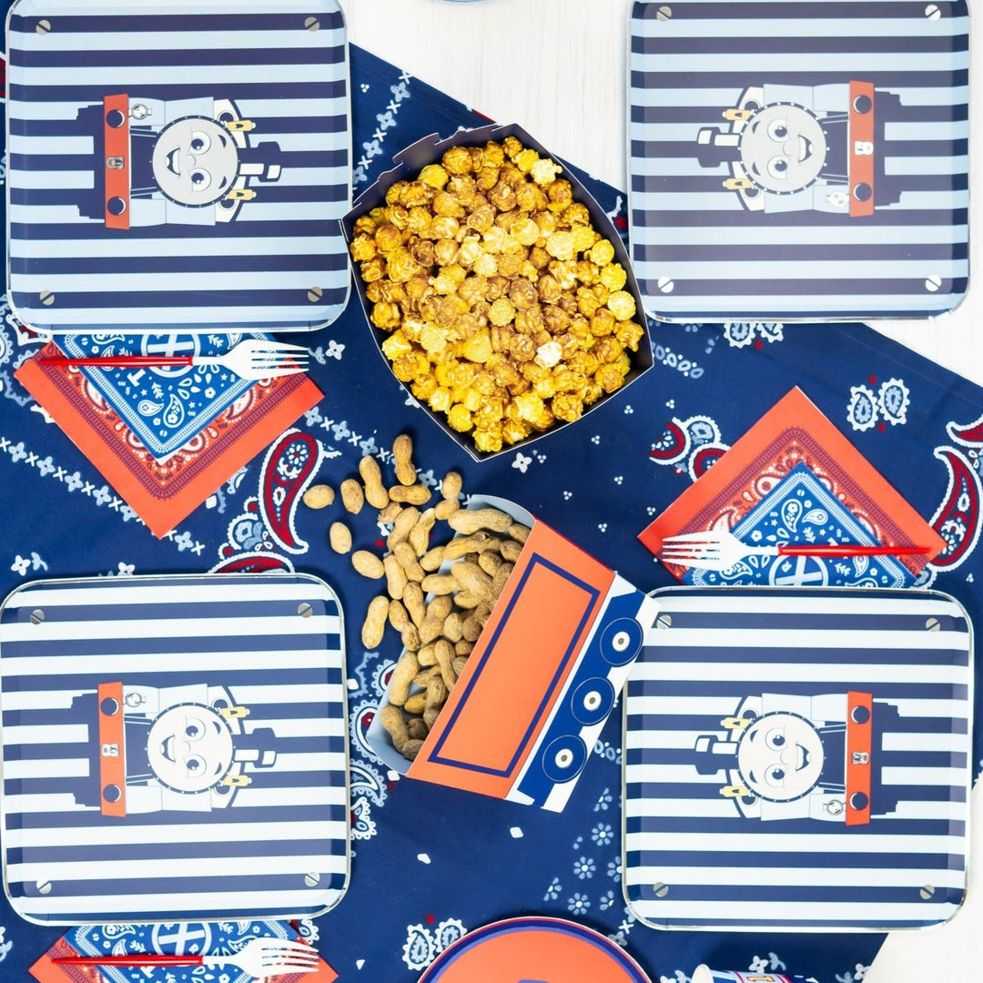 THOMAS & FRIENDS™ SMALL BLUE BANDANA NAPKINS Bonjour Fete Napkins Bonjour Fete - Party Supplies