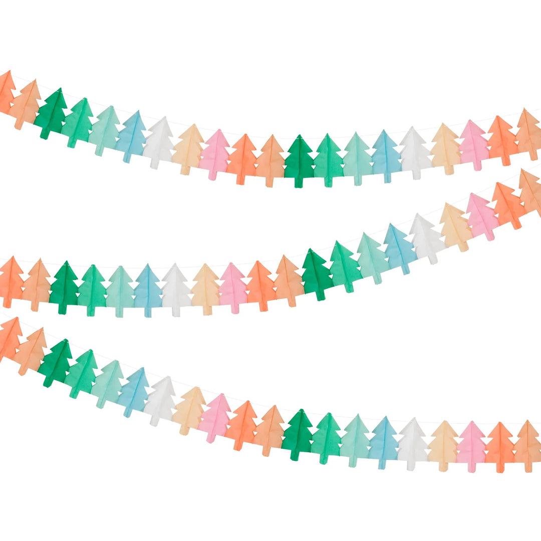 TISSUE PAPER CHRISTMAS TREE GARLAND SET Meri Meri Bonjour Fete - Party Supplies