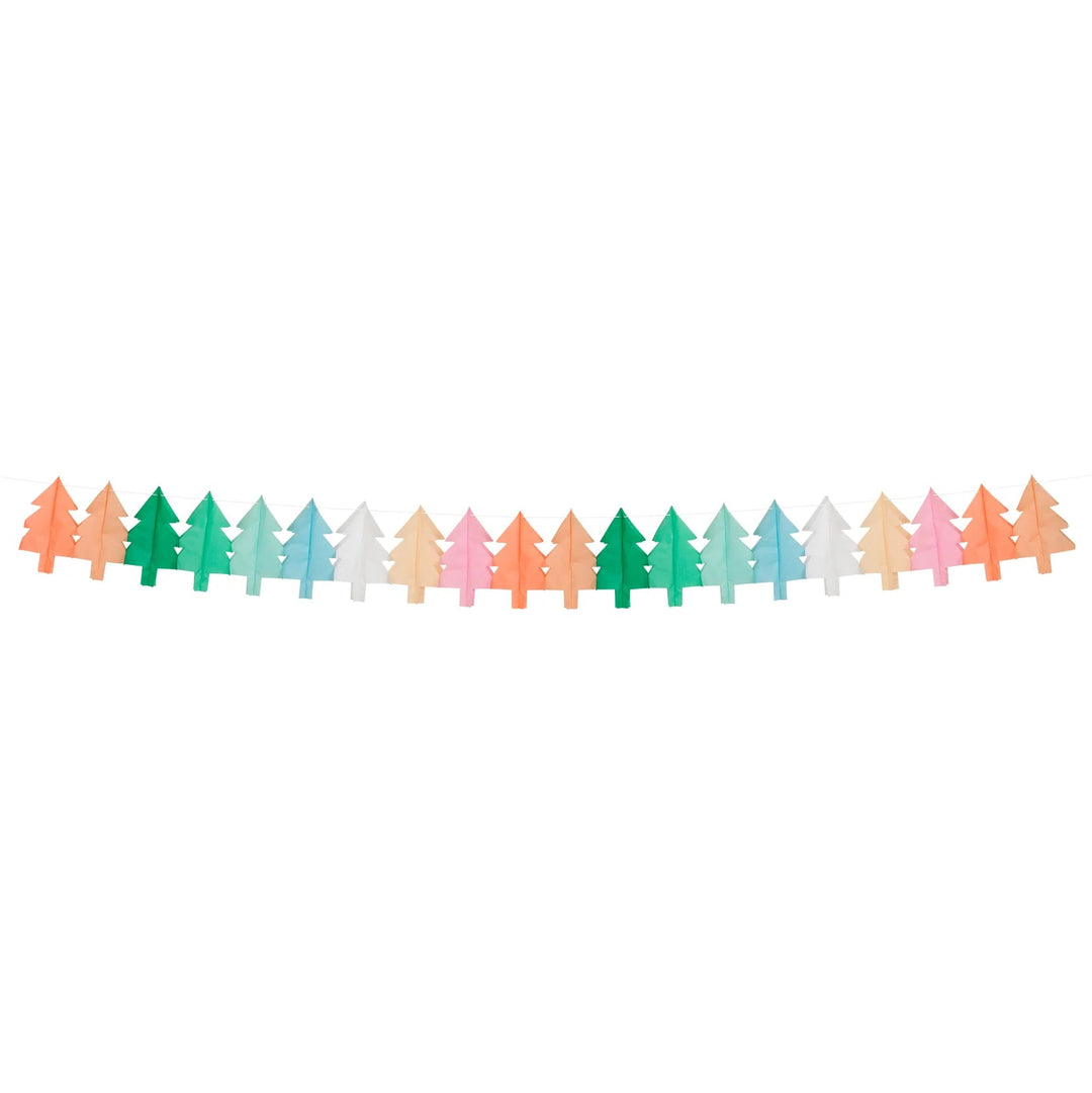 TISSUE PAPER CHRISTMAS TREE GARLAND SET Meri Meri Bonjour Fete - Party Supplies