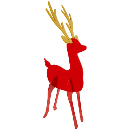 COLORFUL ACRYLIC DEER CR Gibson Signature Christmas Holiday Kitchen & Entertaining Bonjour Fete - Party Supplies