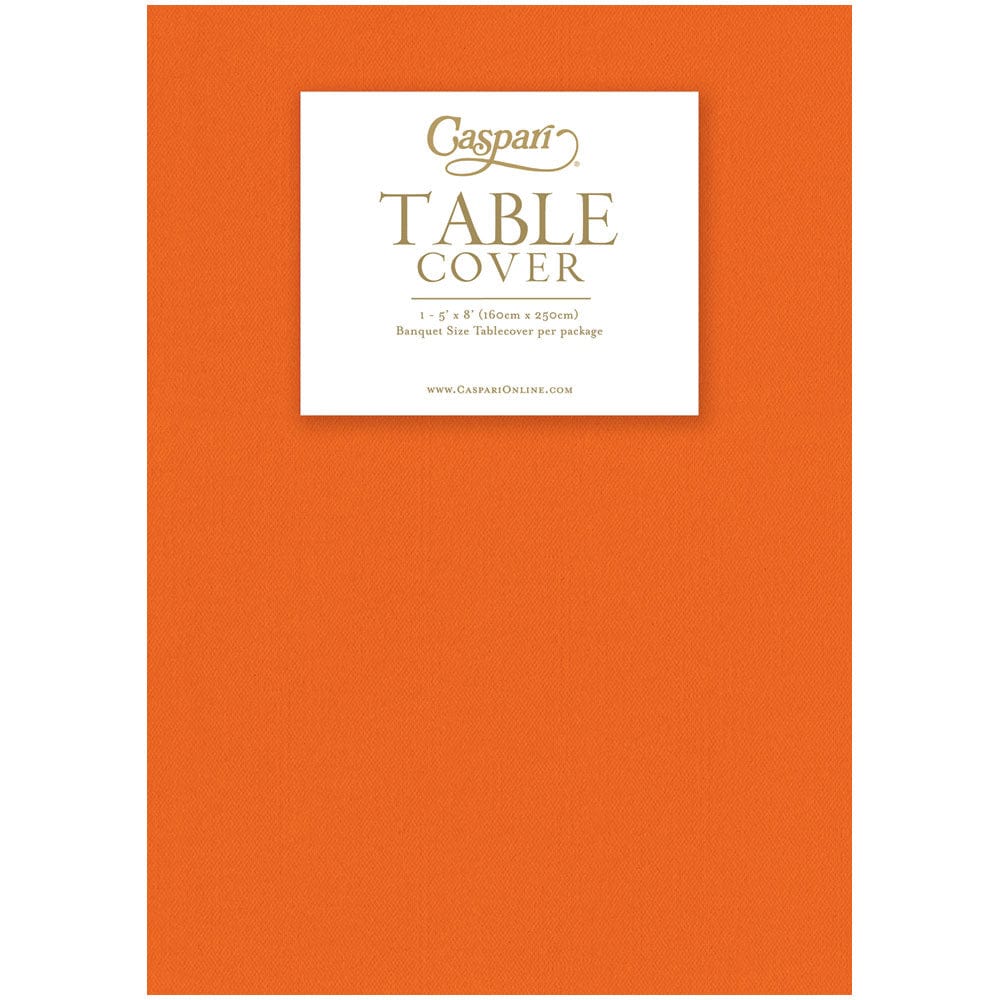 TANGERINE LINEN LIKE TABLE COVER Caspari Table Covers & Placemats Bonjour Fete - Party Supplies