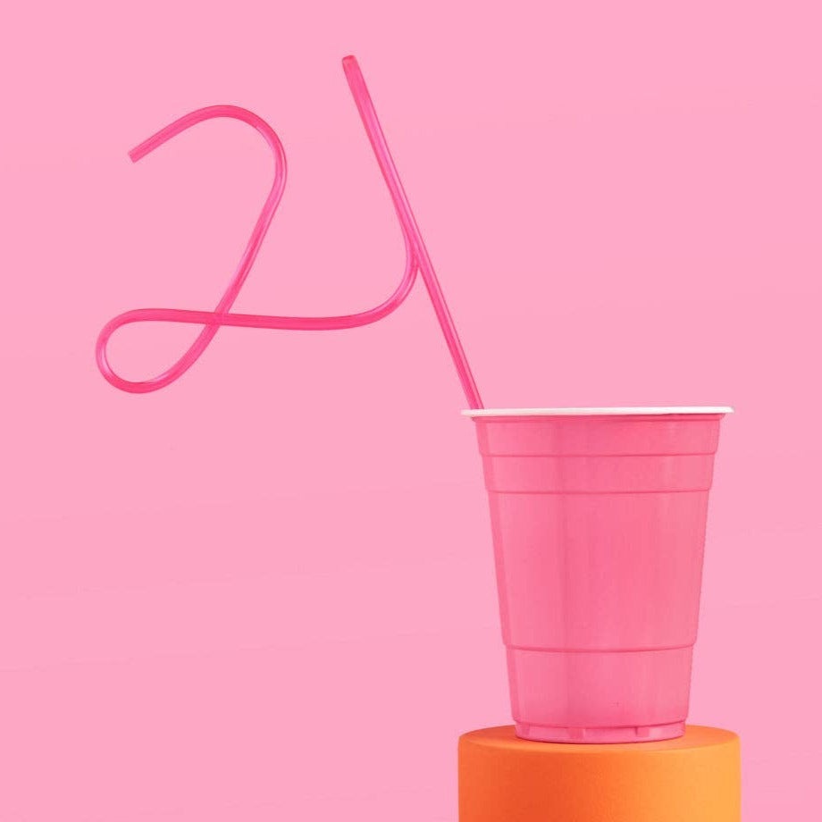Decora DECORA 36 Pieces Crazy Loop Straws Reusable Plastic Straws Drinking  for Summer Party, Birthday, Wedding, Baby Shower