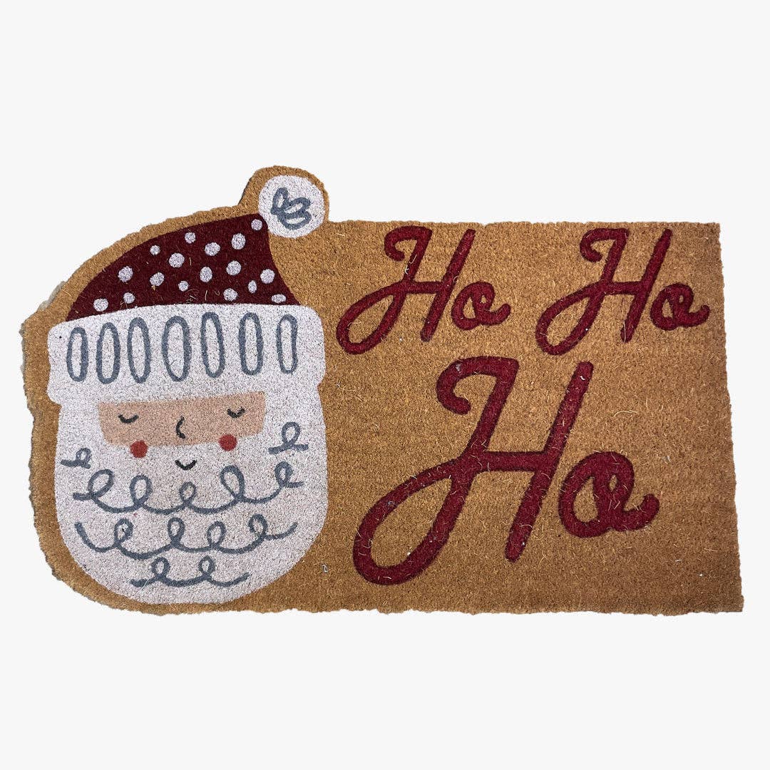 $17.00 min 4 - SANTA HO HO HO DOOR MAT DTHY! Bonjour Fete - Party Supplies