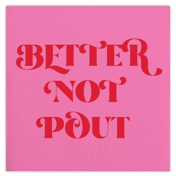 Better Not Pout Beverage Napkins Bonjour Fete Party Supplies Christmas Holiday Party Supplies