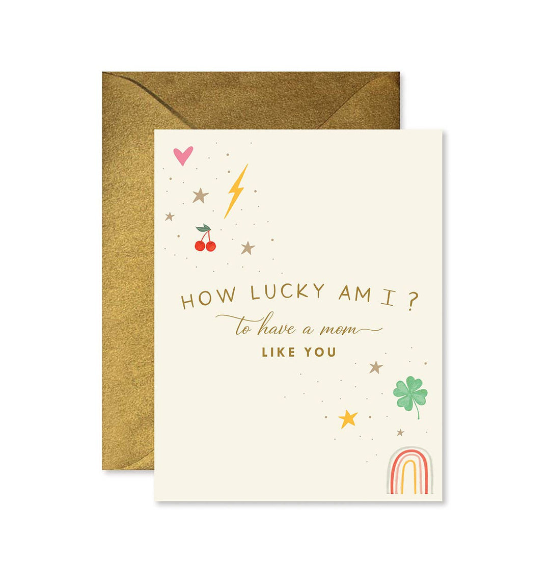 Lucky Mom Greeting Card Ginger P. Designs 0 Faire Bonjour Fete - Party Supplies