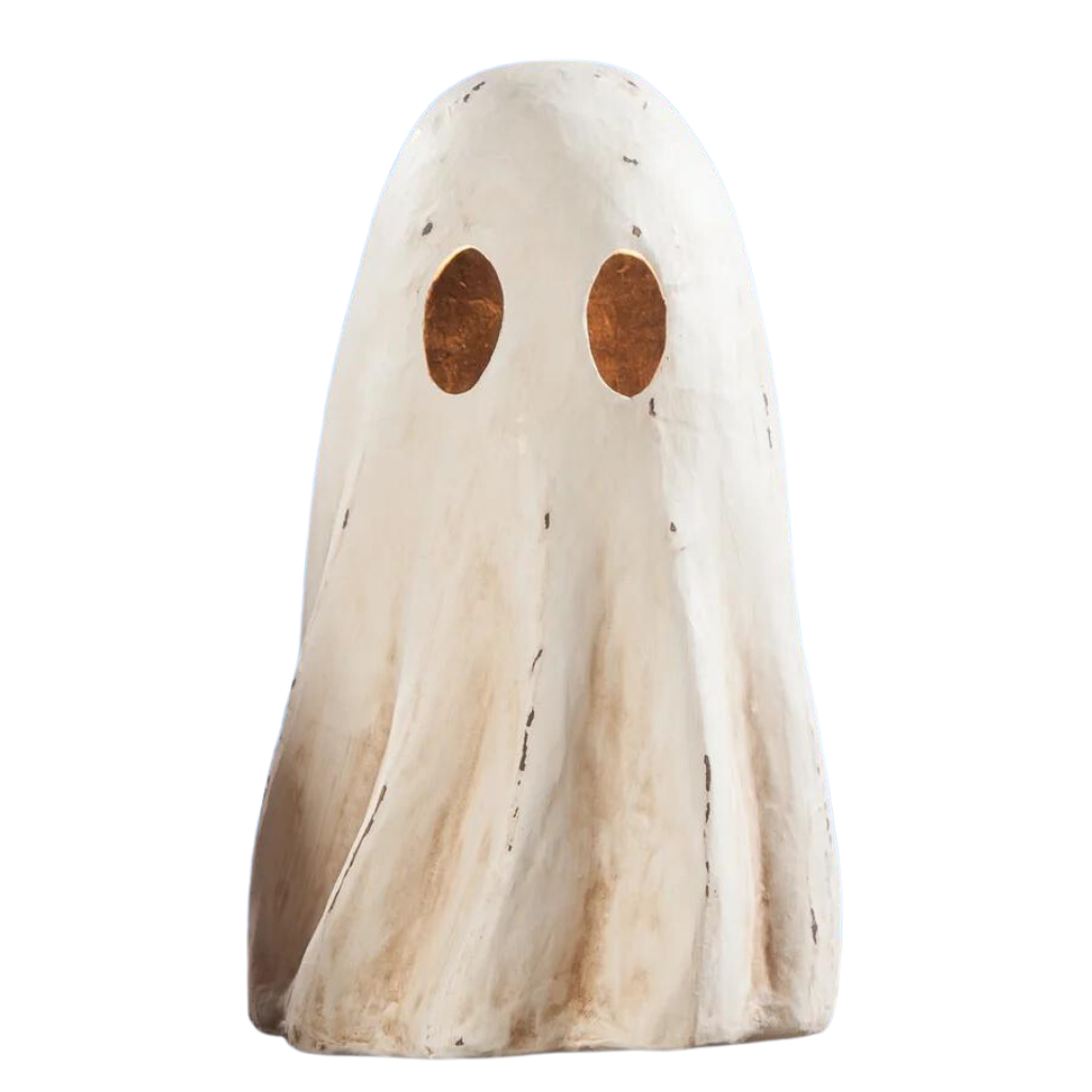 BETHANY LOWE TALL GHOST LUMINARY MEDIUM PAPER MACHE Bethany Lowe Designs Halloween Home Decor Bonjour Fete - Party Supplies