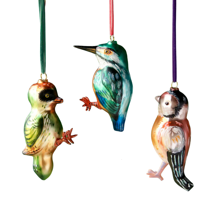 BIRD GLASS ORNAMENT BY GLITTERVILLE Glitterville Christmas Ornament Bonjour Fete - Party Supplies