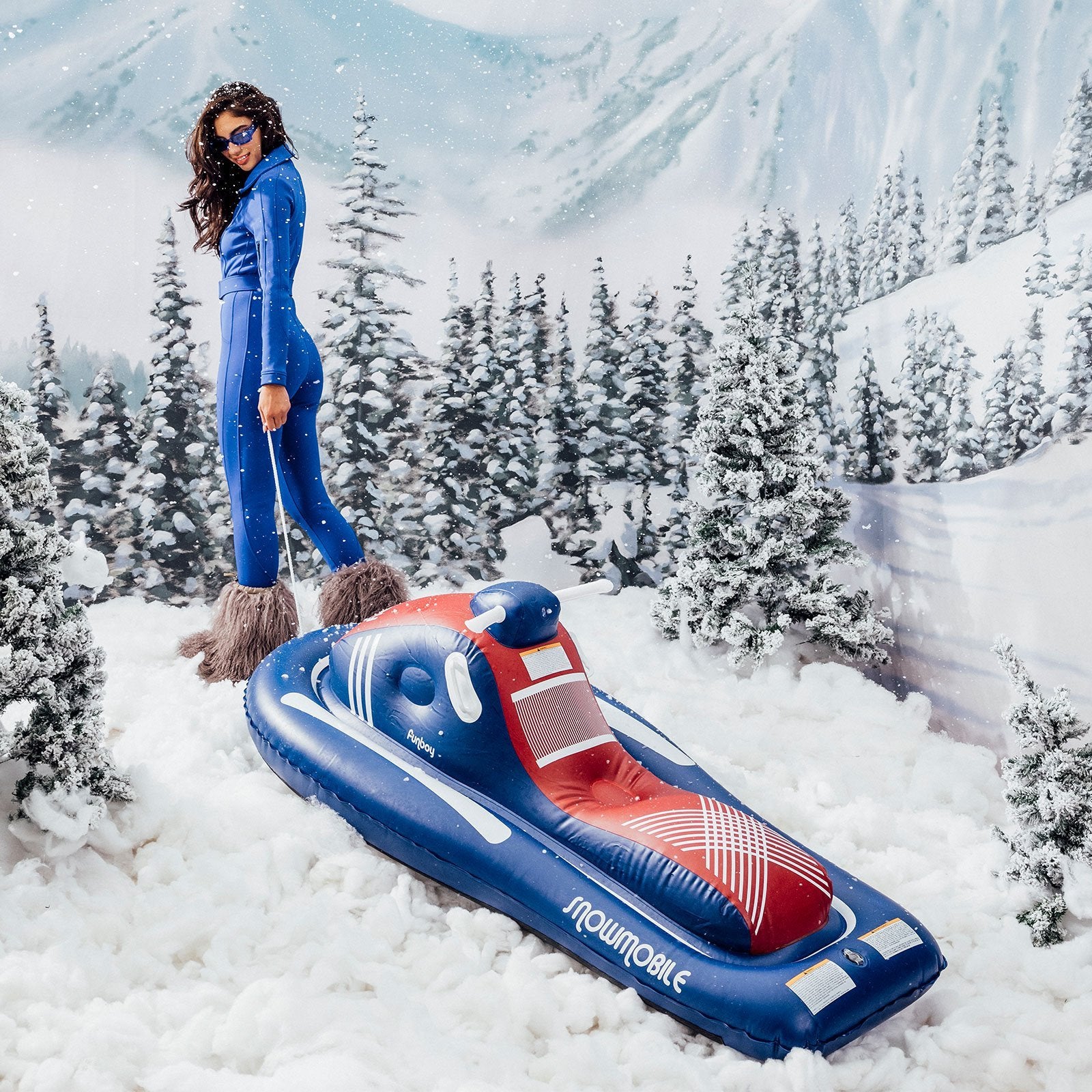 RETRO SNOWMOBILE SNOW SLED