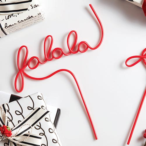 FA LA LA WORD STRAW Santa Barbara Design Studio by Creative Brands STRAWS Bonjour Fete - Party Supplies