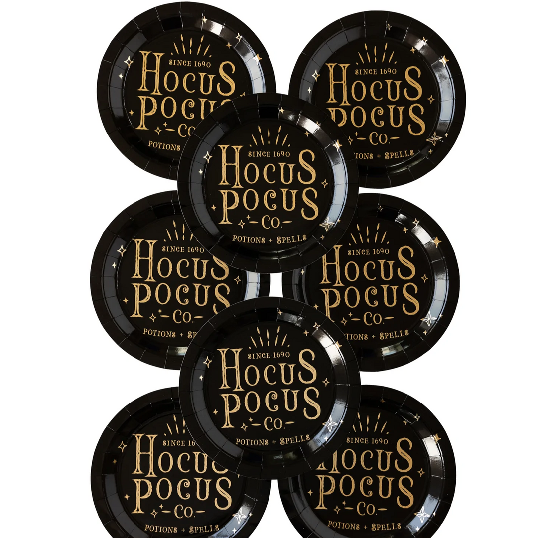 HOCUS POCUS PAPER PLATES My Mind’s Eye Halloween Party Supplies Bonjour Fete - Party Supplies