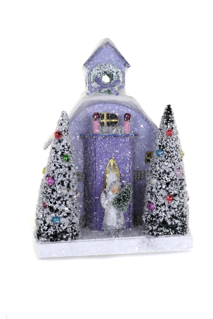 PETITE PURPLE HOUSE BY CODY FOSTER Cody Foster Co. Christmas House Bonjour Fete - Party Supplies