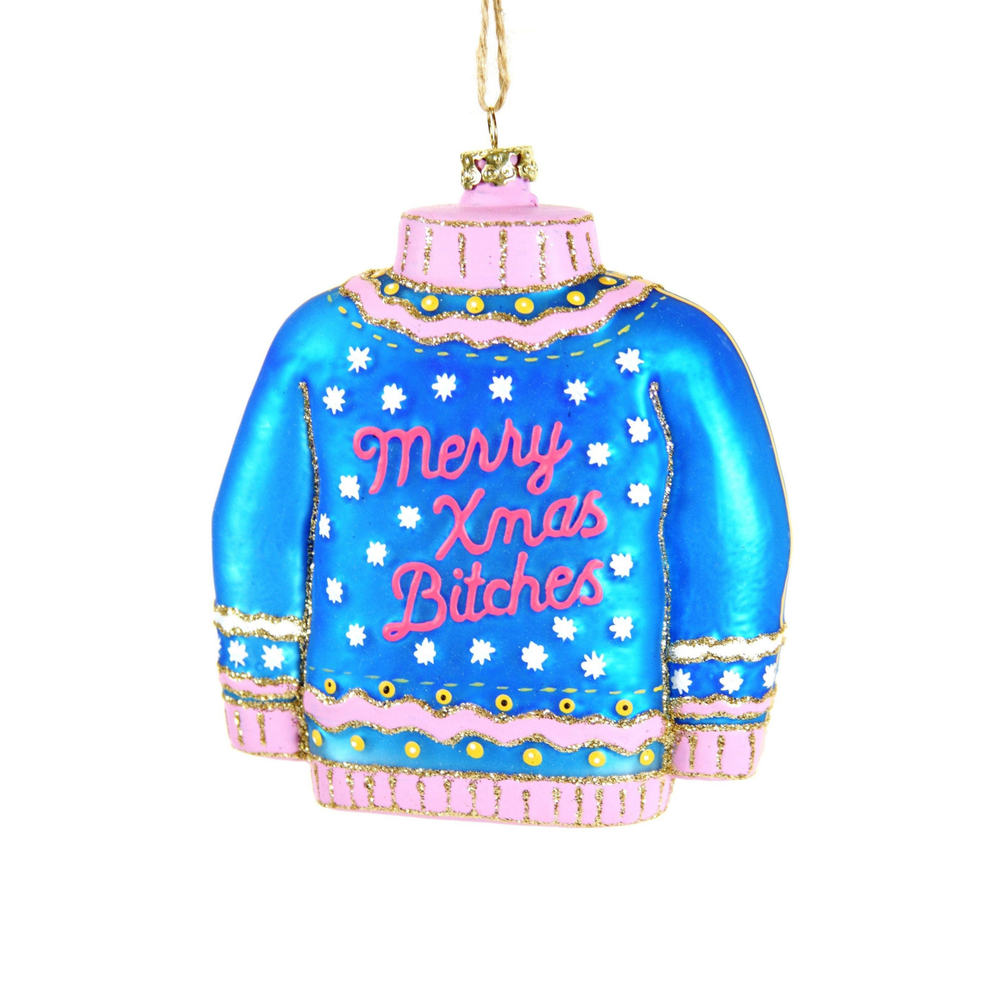 MERRY CHRISTMAS BITCHES SWEATER ORNAMENT Cody Foster Co. Christmas Ornament Bonjour Fete - Party Supplies