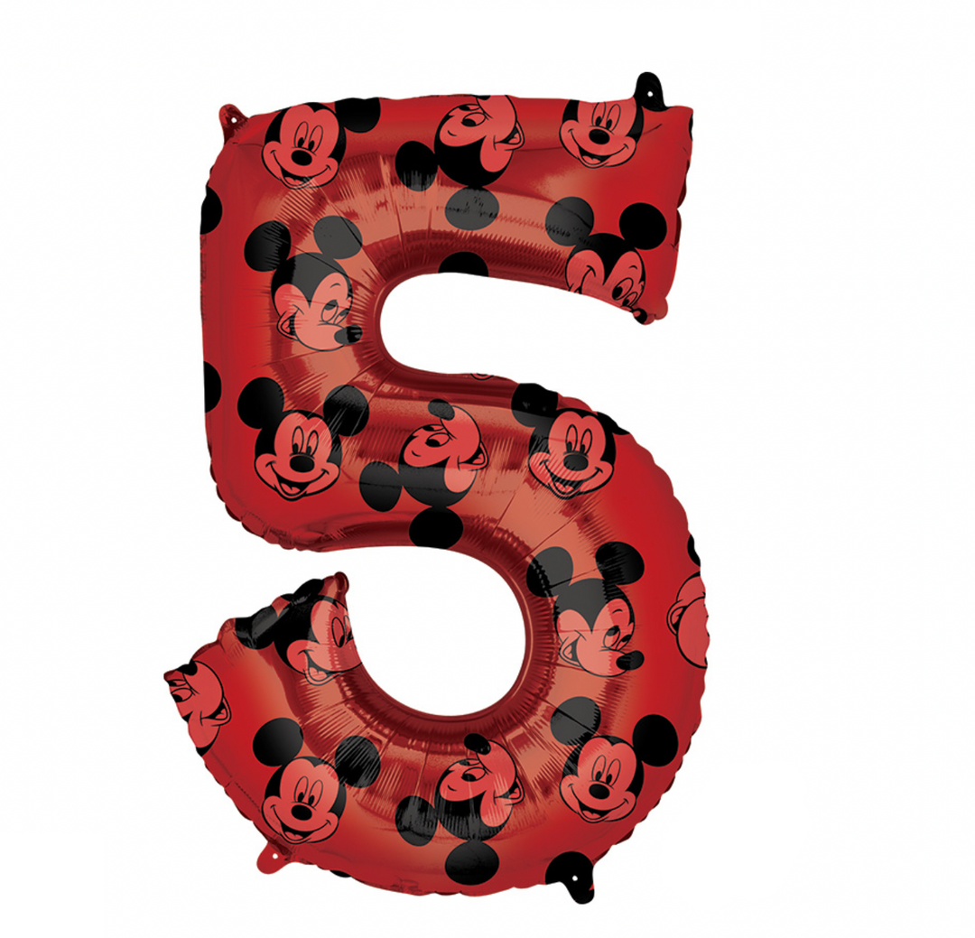 MICKEY MOUSE NUMBER 5 BALLOON Anagram Balloons Bonjour Fete - Party Supplies