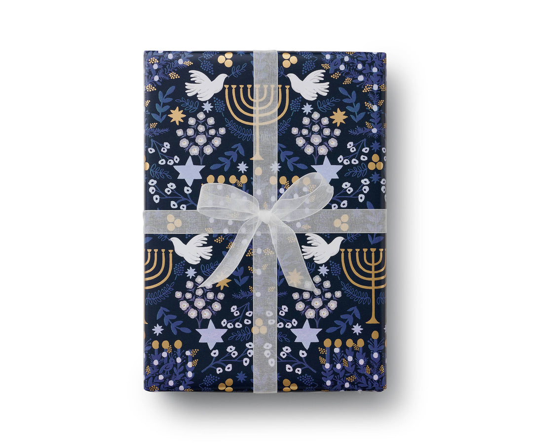 Laurel Menorah Continuous Roll Rifle Paper Co. Bonjour Fete - Party Supplies