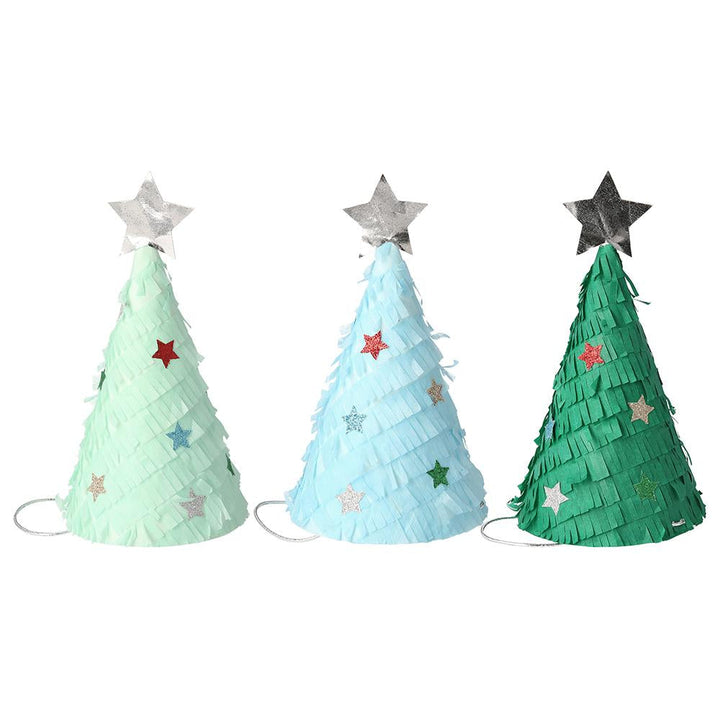 CHRISTMAS TREE HATS Meri Meri Christmas Wear Bonjour Fete - Party Supplies