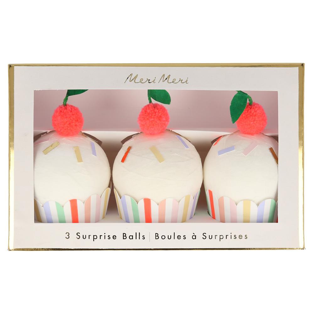 CUPCAKE SURPRISE BALLS MERI MER Small Toy Favor Bonjour Fete - Party Supplies